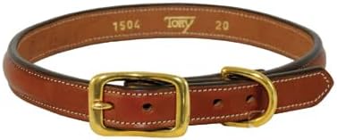 Tory Raised Leather Dog Collar (Oakbark Brown, 20")