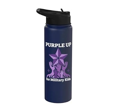 Purple Up for Military Kids Stainless Steel Insulated Water Bottle