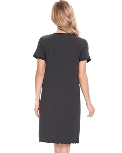 Image of NACHILA Nightgowns for Women-Viscose Made from Bamboo, Pleated Sleepwear.