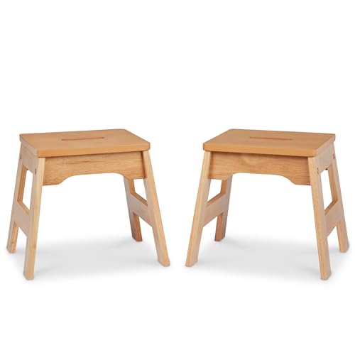 Melissa & Doug Wooden Stools - Set of 2 (Natural)