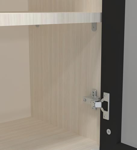 Image of SPECIALITY PANELS Aluminium Black Profile 2 Door Wall Cabinet | Fluted Glass Handless Shutters | Wall Mounted Kitchen Storage Cupboard | Space Saving Multipurpose Storage Unit | DIY Assembly