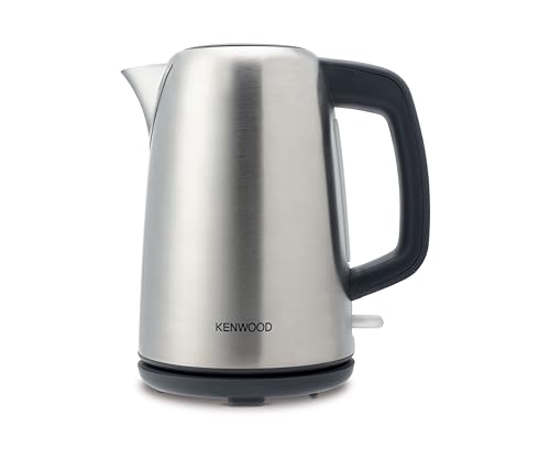 Kenwood SJM490 Bollitore in acciaio, capacità 1,7L, base tonda girevole a 360 gradi e removibile, blocco sicurezza, spegnimento automatico, manico termoisolante, Avvolgicavo, Silver
