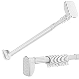 强力 突っ張り棒4m以上 直径 32.5mm 耐荷重15~50kg ツッパリ棒 2m 3m 4m 幅130~430cm カーテンレール 突っ張り棒 4.3mカーテンリング20個を含む (ホワイト, 245-430cm)