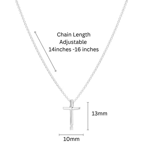 925 Sterling Silver Faith Cross Necklace for Girls. Ideal for Baptism, First Communion Gifts, Quinceañera, Flower Girl and Bridesmaid Gifts - Adjustable Faith Jewelry2