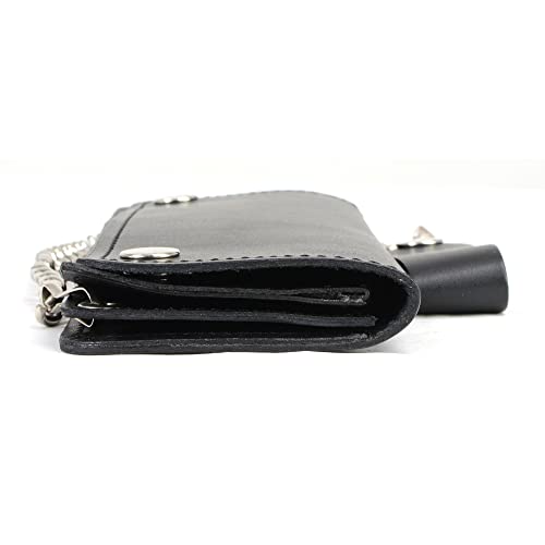 Milwaukee Leather Men's 8” Leather Long Biker Bi-Fold Wallet w/Steel Chain (MLW7812)4