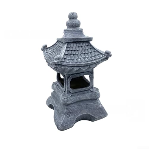 Statua solare da giardino a forma di pagoda lanterna giapponese zen pietra torre luce resina paesaggio decorazione resistente alle intemperie