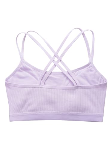 Kaerm Kids Girls Cotton Training Sport Bra Double Shoulder Straps Crop Tops Cami Gym Workout Camisole4