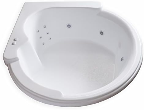 Carver Tubs - CW6464 - Heated 12 Jet Whirlpool - 64"L x 64"W x 21"H - White Drop In Acrylic Round Corner Bathtub - Left Hand Motor