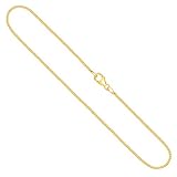 EDELIND 750/18 K oro amarillo Cadena barbada plana 1.2 mm Collar Cadena para Mujer Niña, long. 34 cm, peso ap.2.3 g Con Caja de Regalo de joyería
