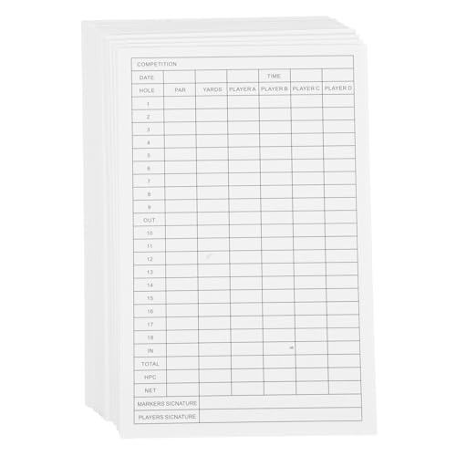 Totority 30Pcs Golf Scorecards Coated Paper Sports Accessory Portable Design for Easy Use for Golfers and