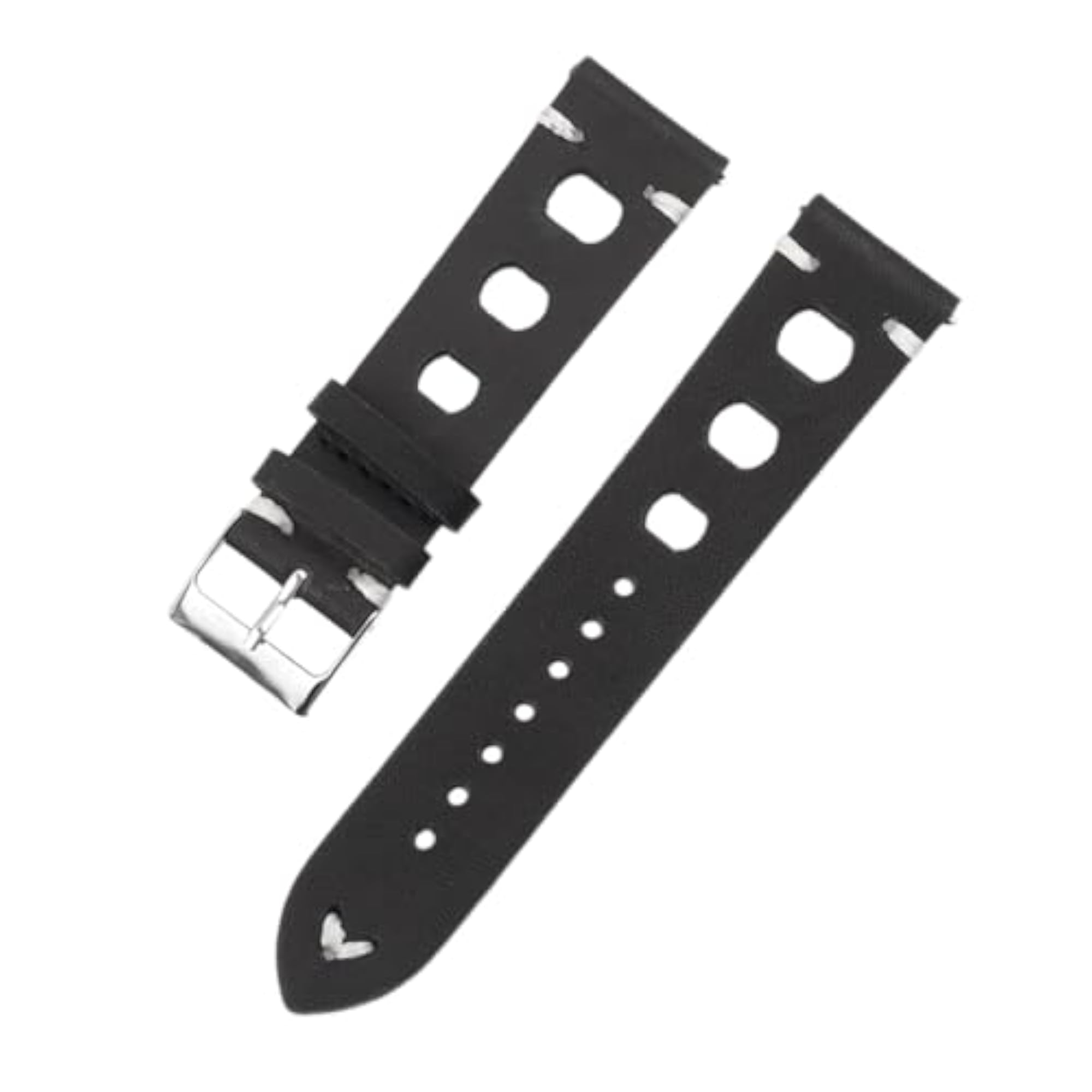 Black Leather Watch Band for Regular & Smart Watches