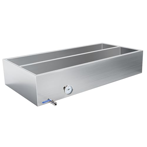 Image of 48x24x9.5 Inch Maple Syrup Evaporator Pan, 304 Stainless Steel with 1 Valve & Divided Pan, Professional Grade for Efficient Home Syrup Boiling