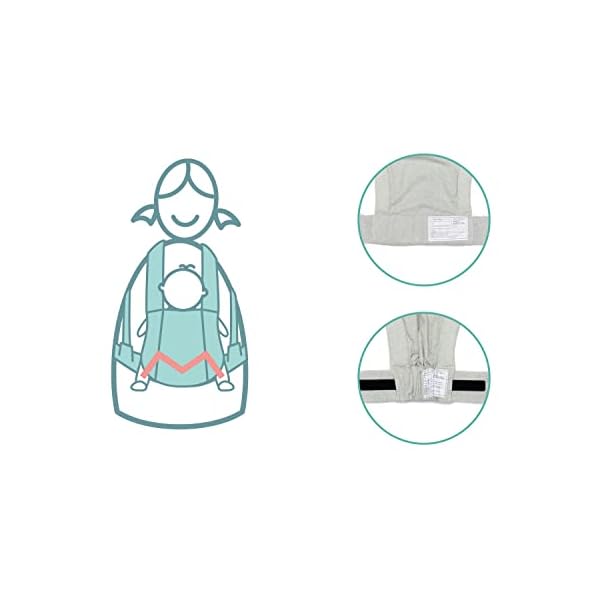 Fillikid Bauchtrage | ergonomische Babytrage | Ergonomische Kindertrage inkl. Kopf- & Nackenstütze | Rückentrage für Säuglinge und Kleinkinder ab Geburt bis 20 kg – Bild 6