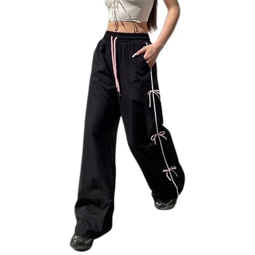 100LUCK Trendy Skin Wide Leg Girl’s Trousers with White Side Bow Design | Loose Fit Casual Pants for Girls. Pack of 1 - Review, Price and Buying Guide