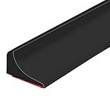 Douchestrip, zelfklevend, douchedrempel, waterstop, afdichting voor glazen deur, douchedeur, frameloze douchedeur, waterdichte badkuip, douchecabine, 200 cm, zwart