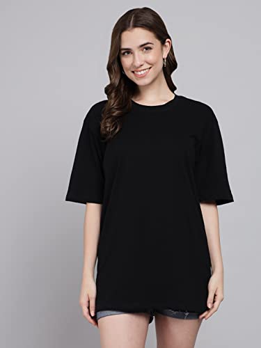 Image of FUNDAY FASHION Women Cotton Half Sleeve Printed Oversized Relaxed Fit T-Shirts /Girls (Pack Of 2)