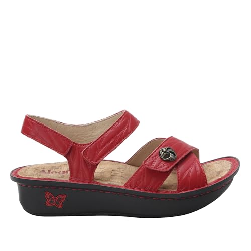 Image of Alegria Women Kelsi Cross Strap Adjustable Leather Sandal