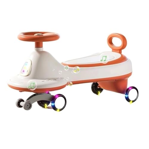 KLJUddGY Coche oscilante Unisex, Bicicleta de Equilibrio Colorida con Ruedas emisoras de luz, Patinete for niños, Coche de Empuje for niños pequeños(Oranje)