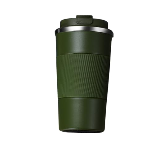 BAITIQUE (ベイチーク) 断熱トラベルコーヒーマグ 蓋付き ? 漏れ防止ステンレススチールサーモスタンブラー ホット&コールドドリンク用 ? 再利用可能 こぼれ防止 持ち運び用カップ キャンプ オフィス 旅行用 (ダークグリーン 510ml)
