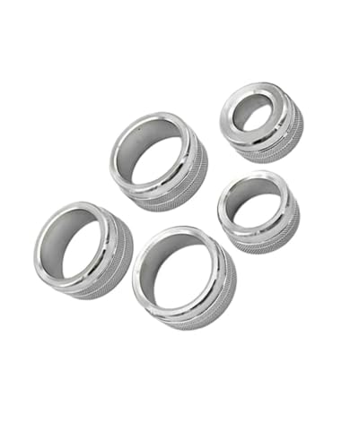 Temperature Adjustment Knob Car Air Conditioning Switch Knob Decorative Ring Climate Control HVAC (Silver)