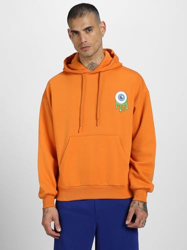 Image of Veirdo Cotton Poly Fleece Oversized Hooded Sweatshirt Baggy Fit Stylish Pocket Graphic Printed Hoodie for Men (Available in Sizes: S to 3XL)