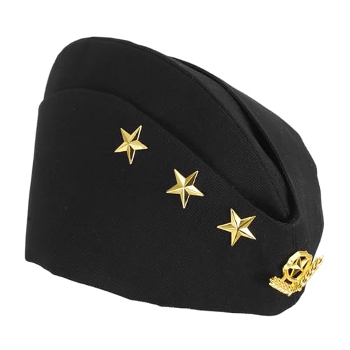 CTIRCHIU Sailors Dance Hat Russian Boat-shape Military Cap Officer Hat Canvas Cosplay Costume Accessory for Men