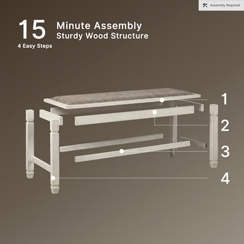Signature Design by Ashley Bolanburg Upholstered Counter Height Bench - image 4