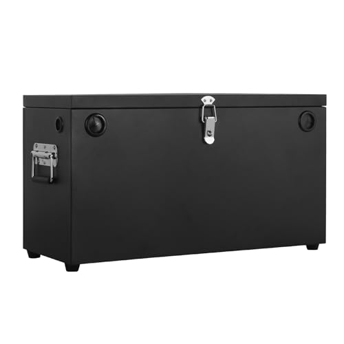 Stainless Steel Dual Battery Box 12V Car/RV/Marine Battery Box Black Batteries Relocation Kit for Trailer Boat Trolling Motor