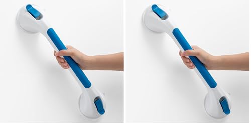 Image of TAILI Shower Grab Bar Glow in The Dark, 16.8 in Grab Bars for Bathtubs, Shower Handles Bath Rails for Seniors and Elderly, Bathroom Safety Grip Removable No Drilling Waterproof Blue (Pack of 2)