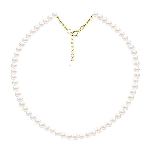 Kikuo Collar de Perlas, perla de imitación redonda corta, Collar de...