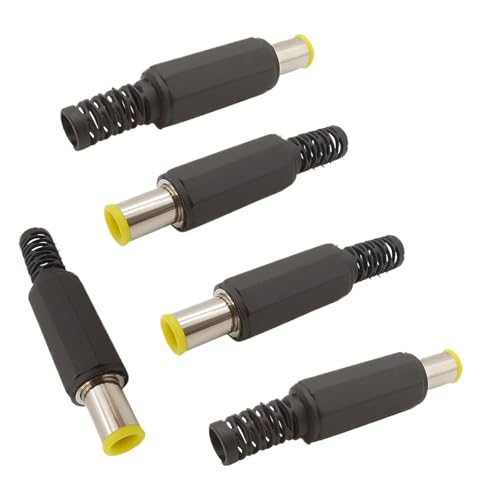 2/5/10Pcs 6.5mm x 4.4mm DC Power with 1.3mm Pin Connector Adapter Yellow Head 6.5 * 4.4 Male Welding Audio(2Pcs)