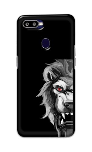Image of PRINTFIDAA Printed Hard Back Cover Case for Oppo F9 | Oppo F9 Pro | Realme U1 | Realme 2 Pro Back Cover (Angry Lion) -112