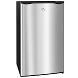 HOMCOM Under Counter Fridge 91L Small Fridge with Chiller Box Silver Tone