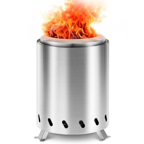 Table Top Firepit 6 Inch – Tabletop Fire Pit Camping Stove 304 Stainless Steel Pellet Patio Heater Portable Smokeless Fire Pit for Camping Outdoor Outside