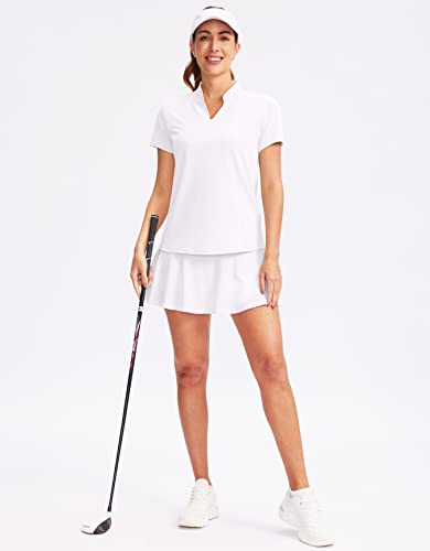Image of Obla Women's Golf Polo Shirt V-Neck Short Sleeve Collarless Quick Dry Tennis Running T Shirt Golf Tops for Women