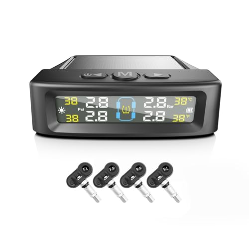 Système d'alarme de pression des pneus TPMS à affichage solaire avec avertissement de température