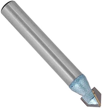 uxcell 90 Degree V-Groove Router Bit 1/4" Dia with 1/4" Shank, Carbide Tipped V Grooving Bit (Light Blue)