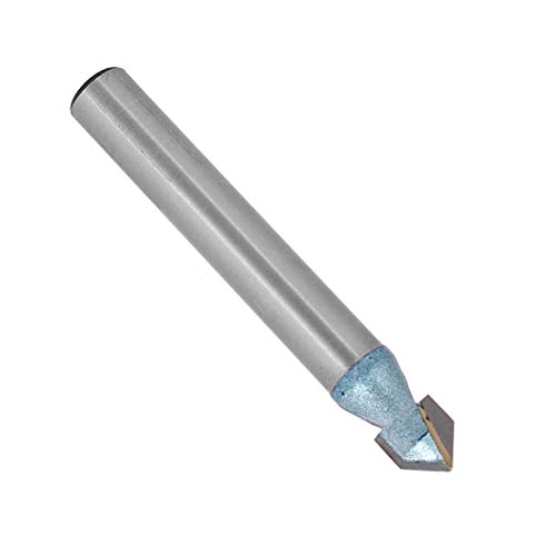 Uxcell 90 Degree V-Groove Router Bit 1/4" Dia With 1/4" Shank, Carbide Tipped V Grooving Bit (Light Blue) #TOP7