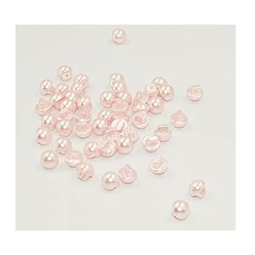 Botones redondos de 10 mm, perlas de costura de 50 unidades (rosa bebé)