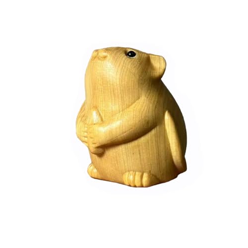 Estatua mini de madera del zodiaco chino Rata Feng Shui