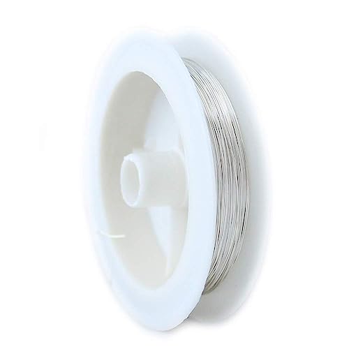 Image of 925 Sterling Silver Wire, 26 Gauge, Round, Half Hard, 3FT by CRAFT WIRE | Sterling Silver Wire for Jewelry Making, Wire Wrapping, Solid 925 Sterling Silver, 0.405mm Wire, High Quality Made in USA
