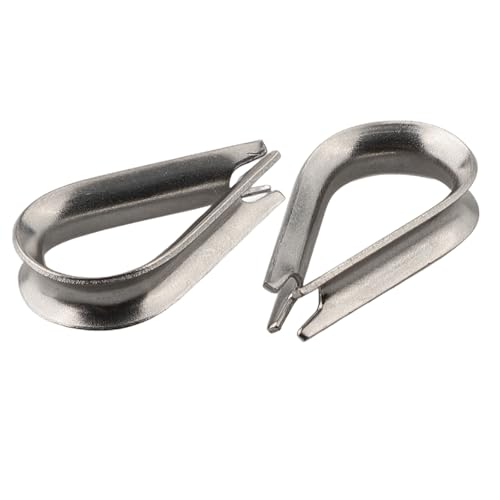 Kit de clip de cuerda de alambre de acero inoxidable, 12 piezas para abrazaderas dúplex y dedales M2/304, material para fijación de cuerda en marina y construcción (para