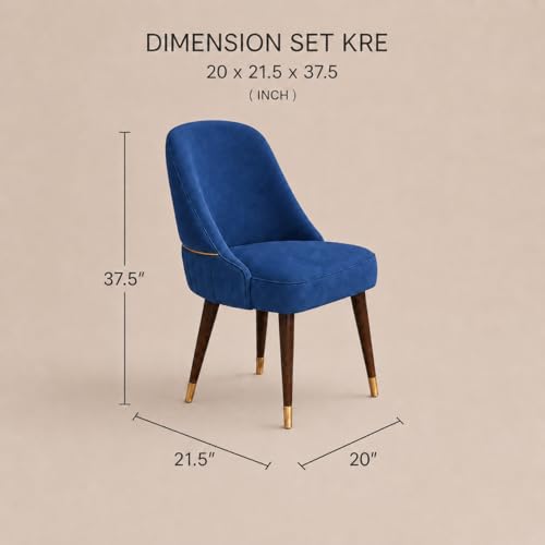 Image of WOODEN SPACE Majestic 4 Seater Wooden Dining Table Set | Urban Marble Top Dining Table with Chairs for Dining Room & Kitchen (Navy Blue Modern Grand Aura) (54 x 36 x 30 inch)