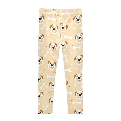 Girls' Leggings Cute Dog Bone Yellow Kids Yoga Tights Pants 1 Pack 23023252