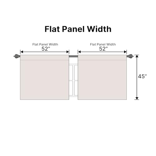 Image of H.VERSAILTEX Blackout Curtains Thermal Insulated Window Treatment Panels Room Darkening Blackout Drapes for Living Room Back Tab /Rod Pocket Bedroom Draperies, 52 x 45 Inch, Stone, 2 Panels
