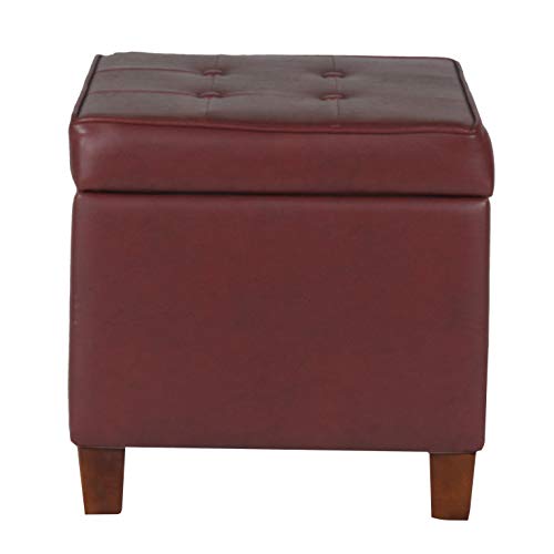 Homepop Storage Bench Upholstered, Red #TOP6