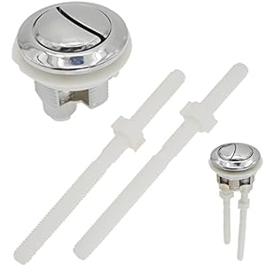 LRMYS 38mm Universal Round Dual Push Toilet Flush Button, Plastic Chrome Plated Closestool Water Tank Replacement Dual…