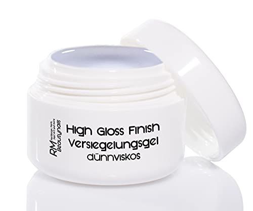 Finish - Gel UV de finition - 30 ml - Gel brillant brillant à viscosité fine - Gel de finition résistant aux rayures pour le design des ongles et les ongles...