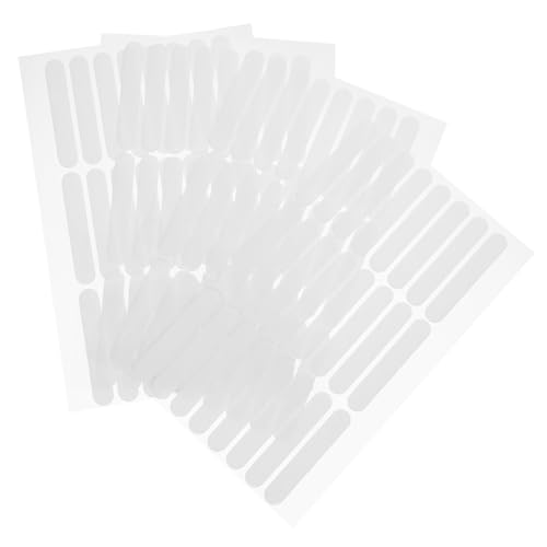 Beatifufu 4 Sheets Crystal Tape Double Side Tape Double Sided Adhesive Tape Nail Tape Glue Tape Label Sticker Paper Precut Clear Double-sided Tape Salon Supply Nail Display Tape Strips White