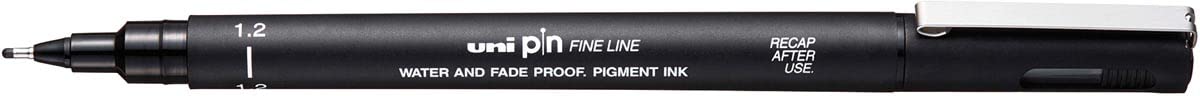 Uni Pin Waterproof Fineliner Pen Black 1.2mm For Drawing And Technical Sketching